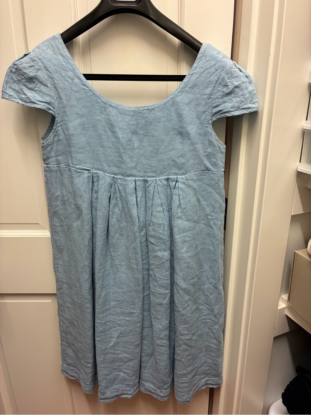 Light Blue Girls' Cap-Sleeve Dress